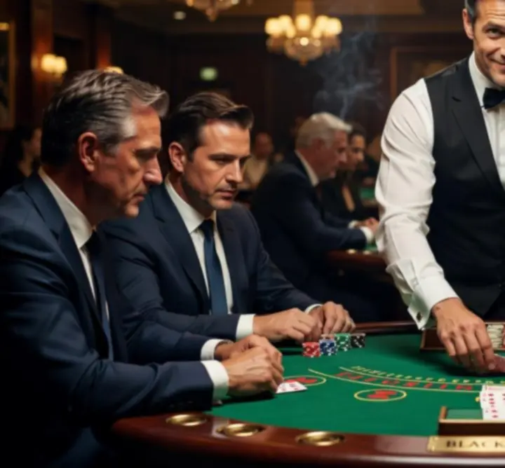 Krupier prowadzący rozgrywkę blackjacka podczas eventu