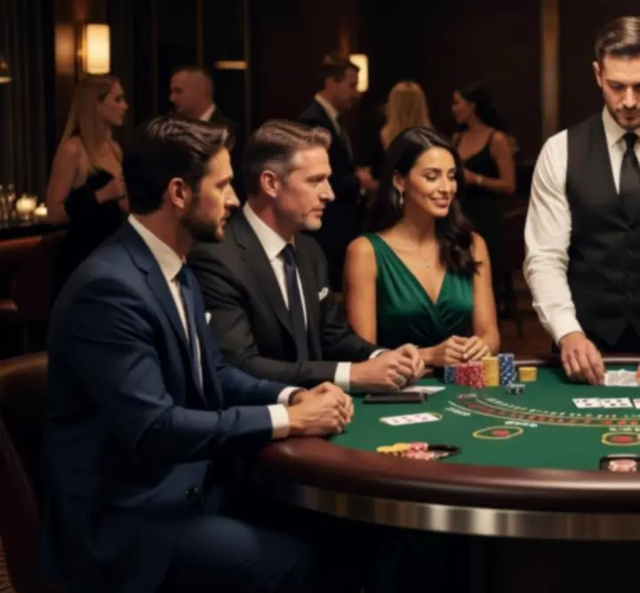 Profesjonalny stół do blackjacka przygotowany na event