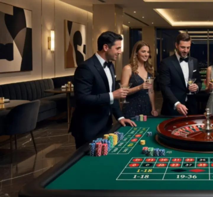Luksusowy stół do ruletki podczas eleganckiego eventu