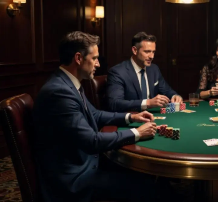 Profesjonalne stanowisko pokerowe przygotowane na wieczór tematyczny